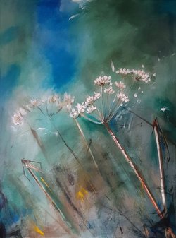 art painting abstract nature flowers