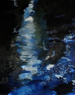 art painting abstract nature waterfall